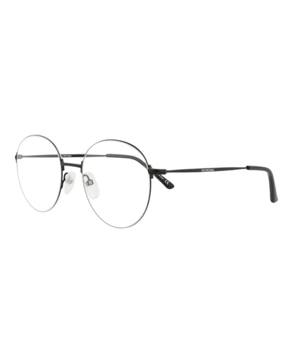 Balenciaga Round-Frame Metal Optical Frames Black Black Transparent (BB0035O-30006640-001)