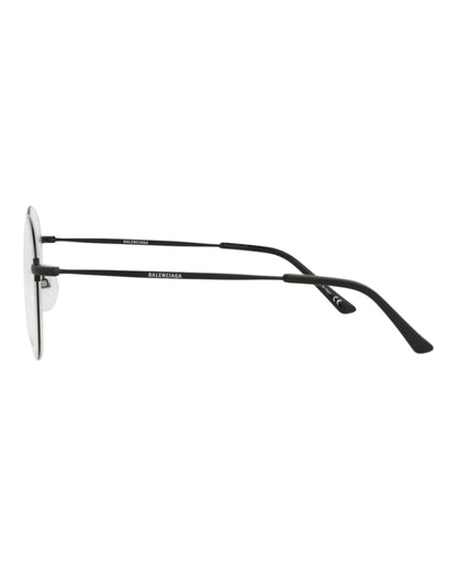 Balenciaga Round-Frame Metal Optical Frames Black Black Transparent (BB0035O-30006640-001)