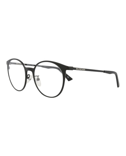 Balenciaga Round-Frame Metal Optical Frames Black Black Transparent (BB0084O-30008407-001)