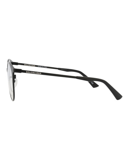Balenciaga Round-Frame Metal Optical Frames Black Black Transparent (BB0084O-30008407-001)