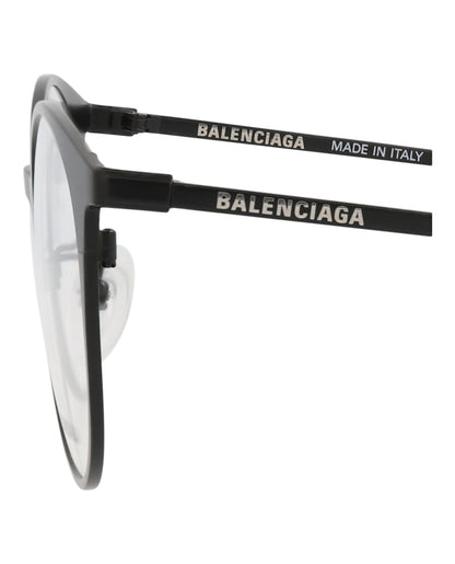 Balenciaga Round-Frame Metal Optical Frames Black Black Transparent (BB0084O-30008407-001)