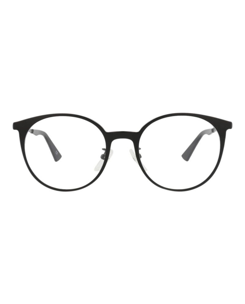 Balenciaga Round-Frame Metal Optical Frames Black Black Transparent (BB0084O-30008407-001)