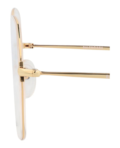 Balenciaga Round-Frame Metal Optical Frames Gold Gold Transparent (BB0014O-30006641-003)
