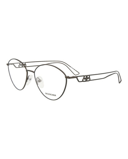 Balenciaga Round-Frame Metal Optical Frames Grey Grey Transparent (BB0066O-30008233-001)