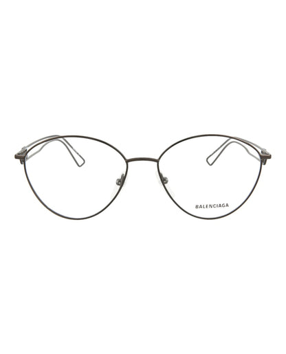 Balenciaga Round-Frame Metal Optical Frames Grey Grey Transparent (BB0066O-30008233-001)