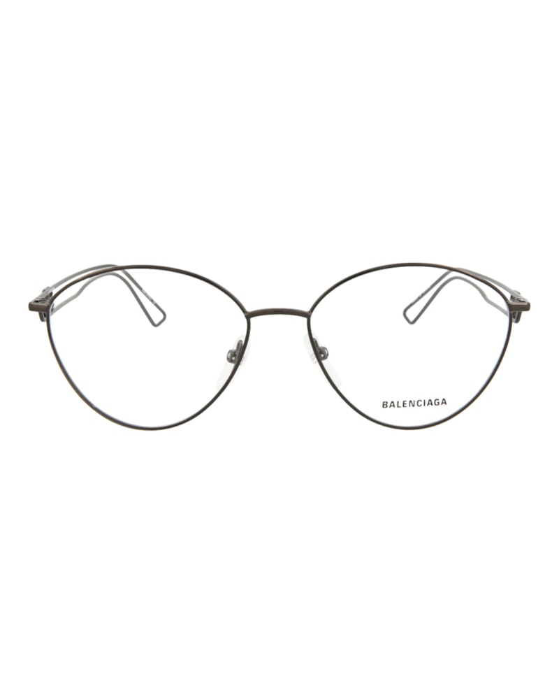 Balenciaga Round-Frame Metal Optical Frames Grey Grey Transparent (BB0066O-30008233-001)