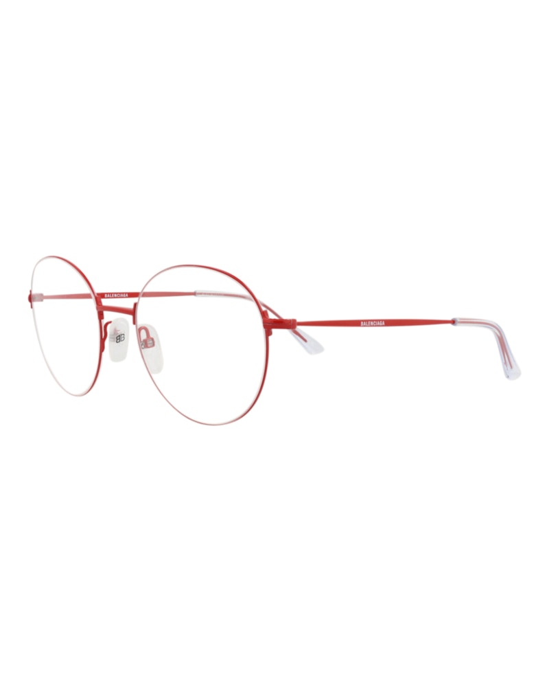 Balenciaga Round-Frame Metal Optical Frames Red Red Transparent (BB0035O-30006640-004)