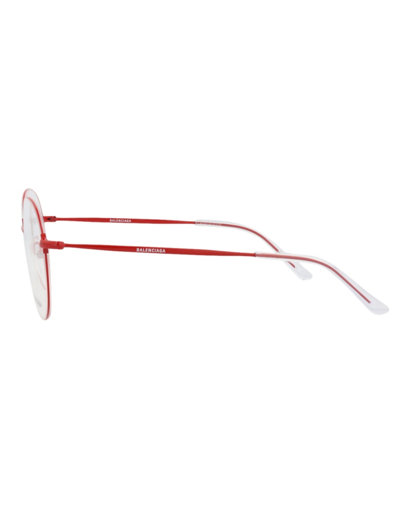 Balenciaga Round-Frame Metal Optical Frames Red Red Transparent (BB0035O-30006640-004)