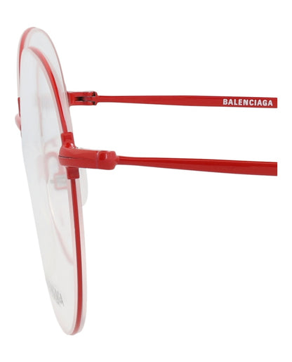 Balenciaga Round-Frame Metal Optical Frames Red Red Transparent (BB0035O-30006640-004)