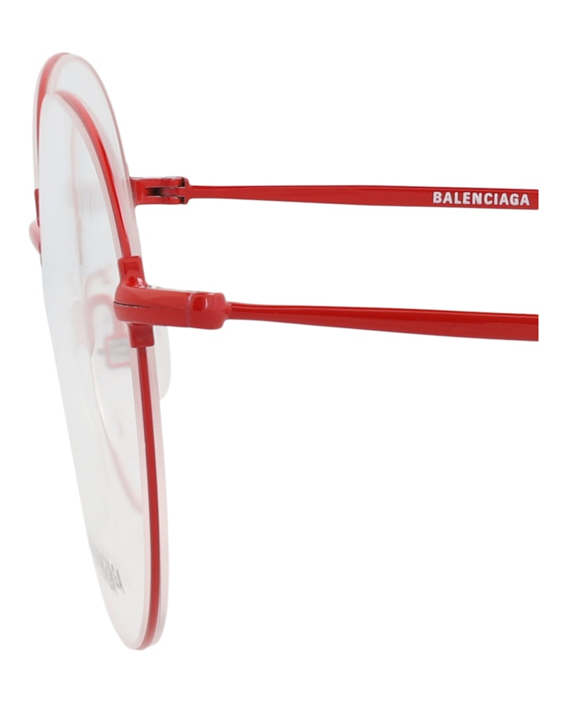 Balenciaga Round-Frame Metal Optical Frames Red Red Transparent (BB0035O-30006640-004)