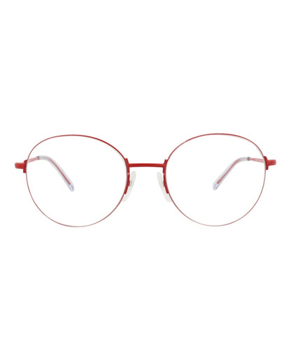 Balenciaga Round-Frame Metal Optical Frames Red Red Transparent (BB0035O-30006640-004)