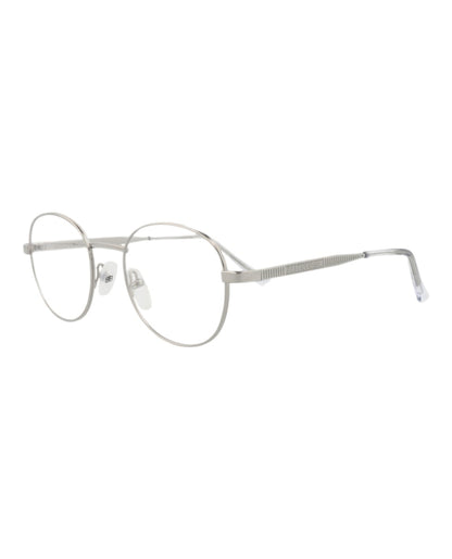 Balenciaga Round-Frame Metal Optical Frames Ruthenium Ruthenium Transparent (BB0036O-30007270-002)