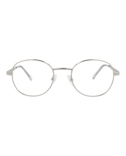 Balenciaga Round-Frame Metal Optical Frames Ruthenium Ruthenium Transparent (BB0036O-30007270-002)