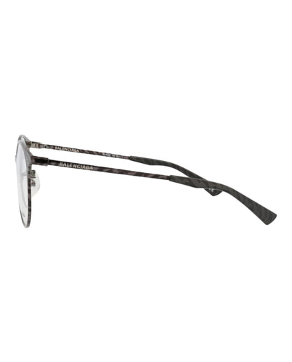 Balenciaga Round-Frame Metal Optical Frames Ruthenium Ruthenium Transparent (BB0084O-30008407-003)