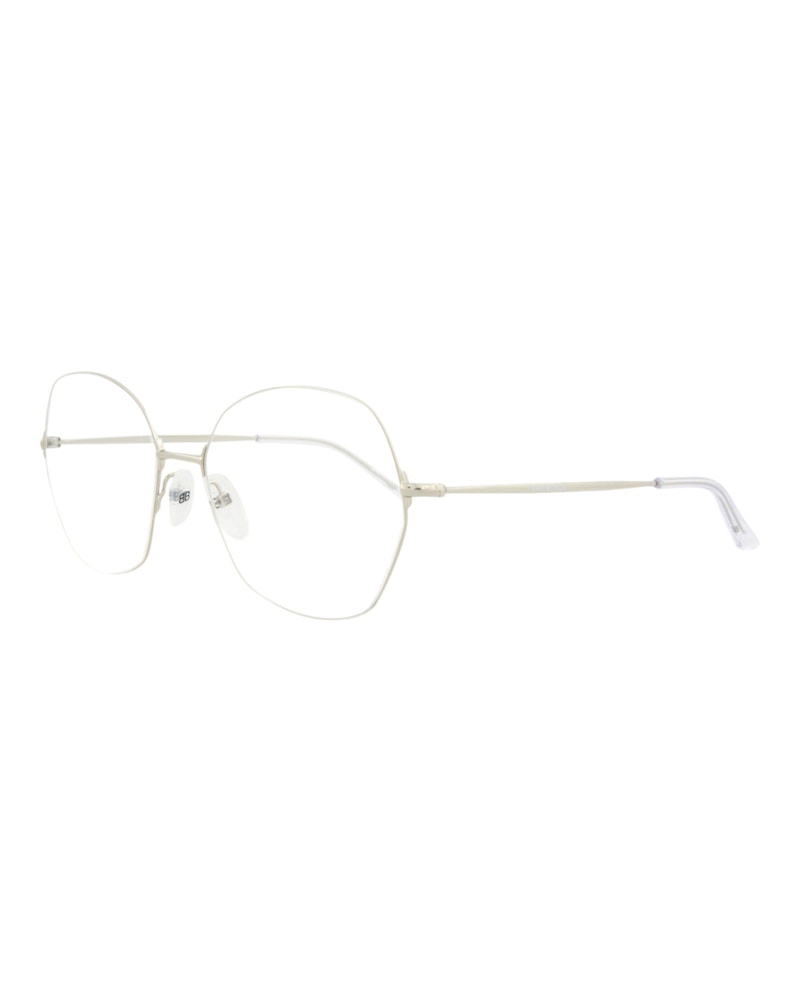 Balenciaga Round-Frame Metal Optical Frames Silver Silver Transparent (BB0014O-30006641-002)