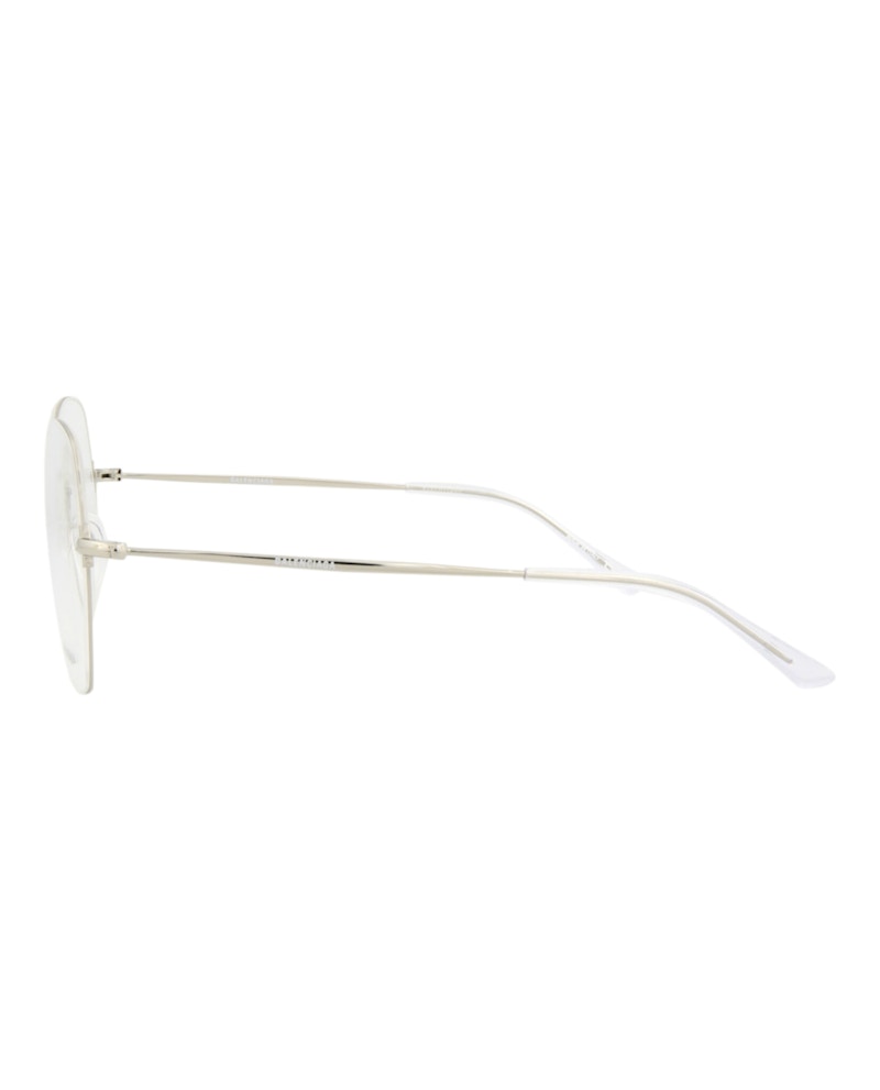 Balenciaga Round-Frame Metal Optical Frames Silver Silver Transparent (BB0014O-30006641-002)