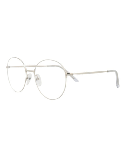 Balenciaga Round-Frame Metal Optical Frames Silver Silver Transparent (BB0035O-30006640-002)