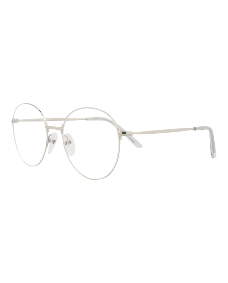 Balenciaga Round-Frame Metal Optical Frames Silver Silver Transparent (BB0035O-30006640-002)