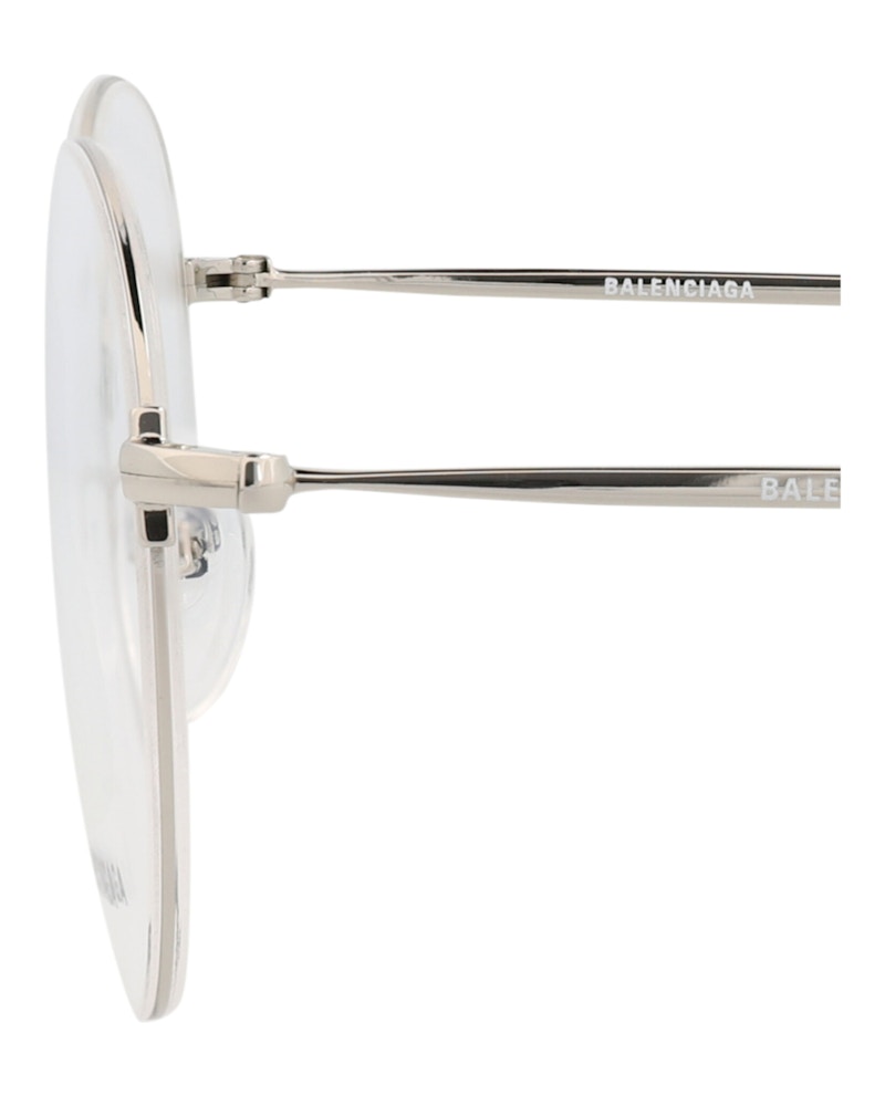 Balenciaga Round-Frame Metal Optical Frames Silver Silver Transparent (BB0035O-30006640-002)