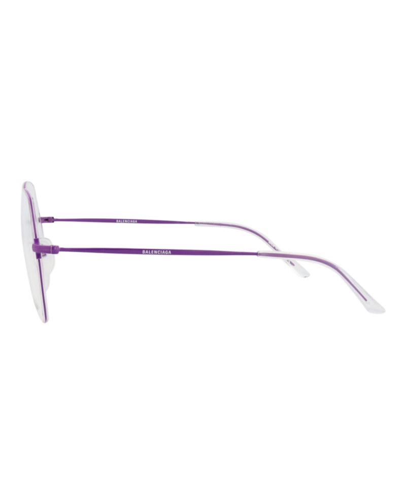 Balenciaga Round-Frame Metal Optical Frames Violet Violet Transparent (BB0014O-30006641-004)
