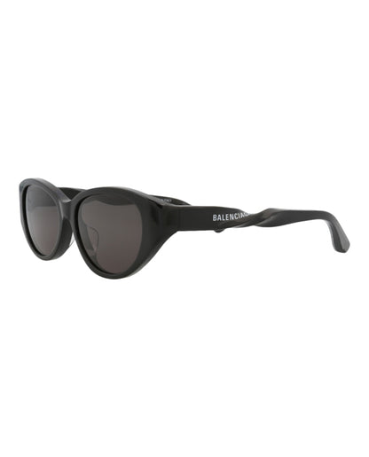 Balenciaga Round-Frame Recycled Acetate Sunglasses Black Black Grey (BB0209SA-30011970-001)