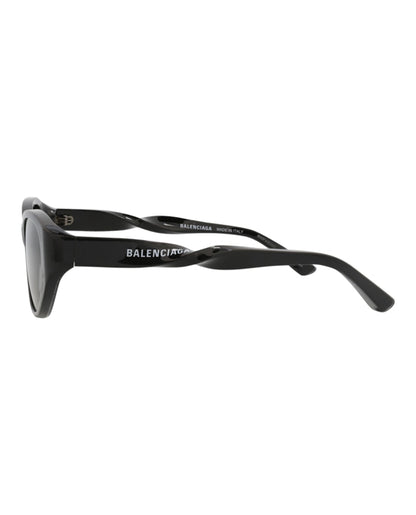 Balenciaga Round-Frame Recycled Acetate Sunglasses Black Black Grey (BB0209SA-30011970-001)