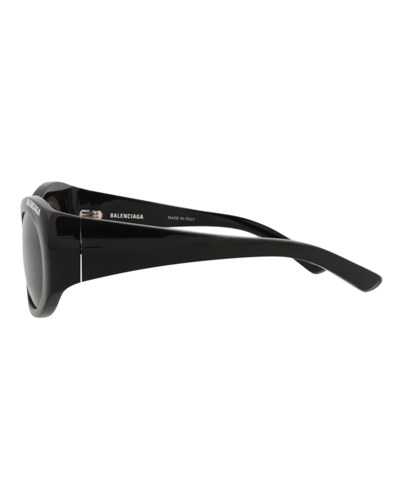 Balenciaga Round-Frame Recycled Acetate Sunglasses Black Black Grey (BB0267S-30013985-001)