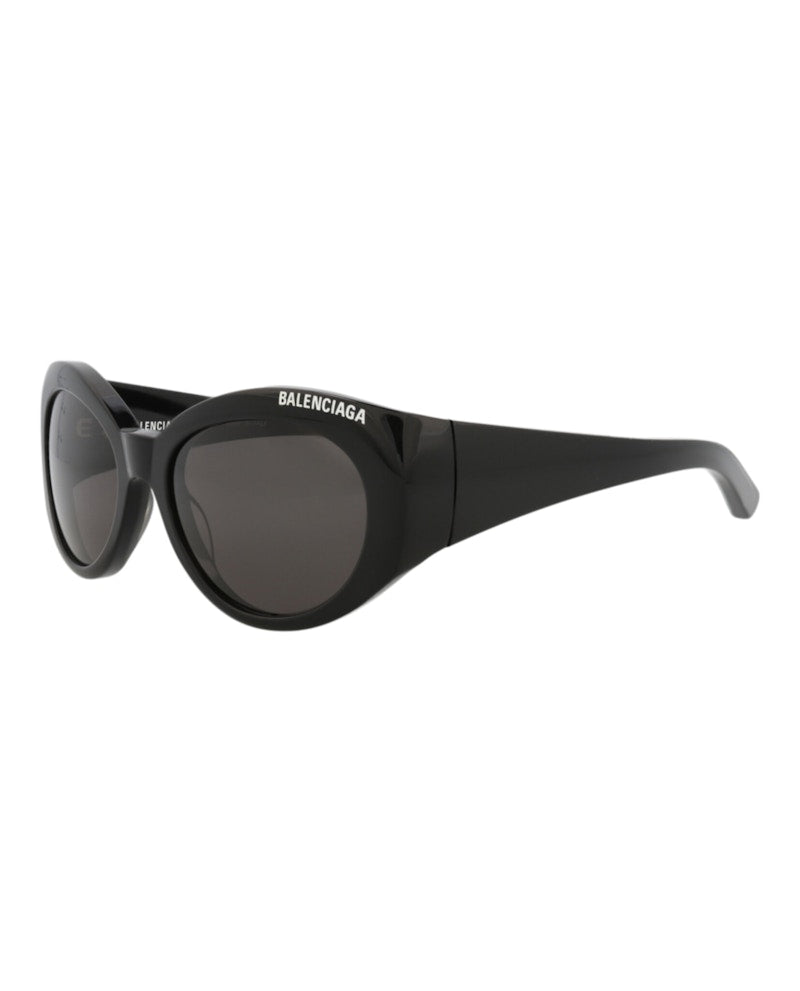 Balenciaga Round-Frame Recycled Acetate Sunglasses Black Black Grey (BB0267S-30013985-001)