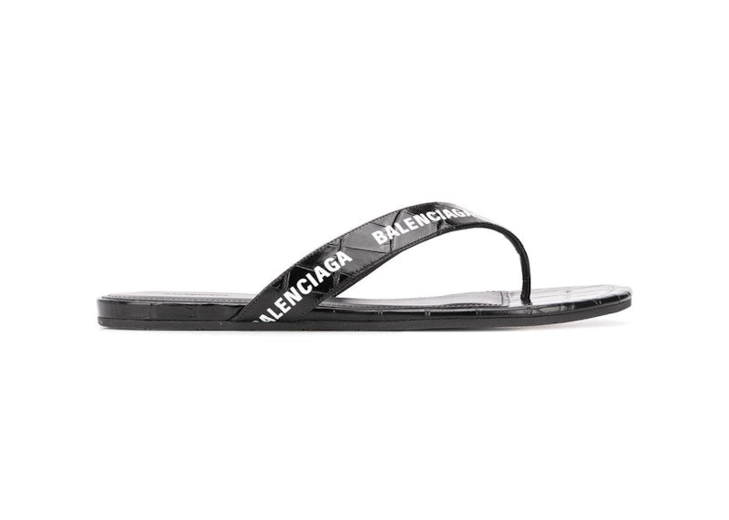 Balenciaga Round Thong Sandal Black White (Women's)