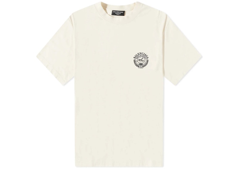 Balenciaga Scissor Crest T-shirt Cream/Black