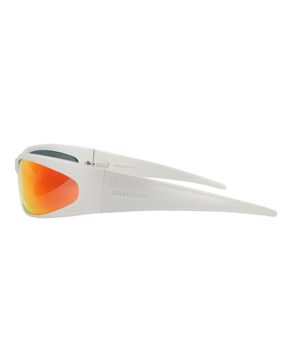 Balenciaga Shield-Frame Alluminium Sunglasses Silver Silver Red (BB0290S-30014536-004)