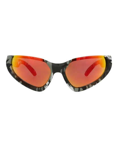 Balenciaga Shield-Frame Bio Injection Rilsan Sunglasses Grey Grey Red (BB0202S-30011954-004)