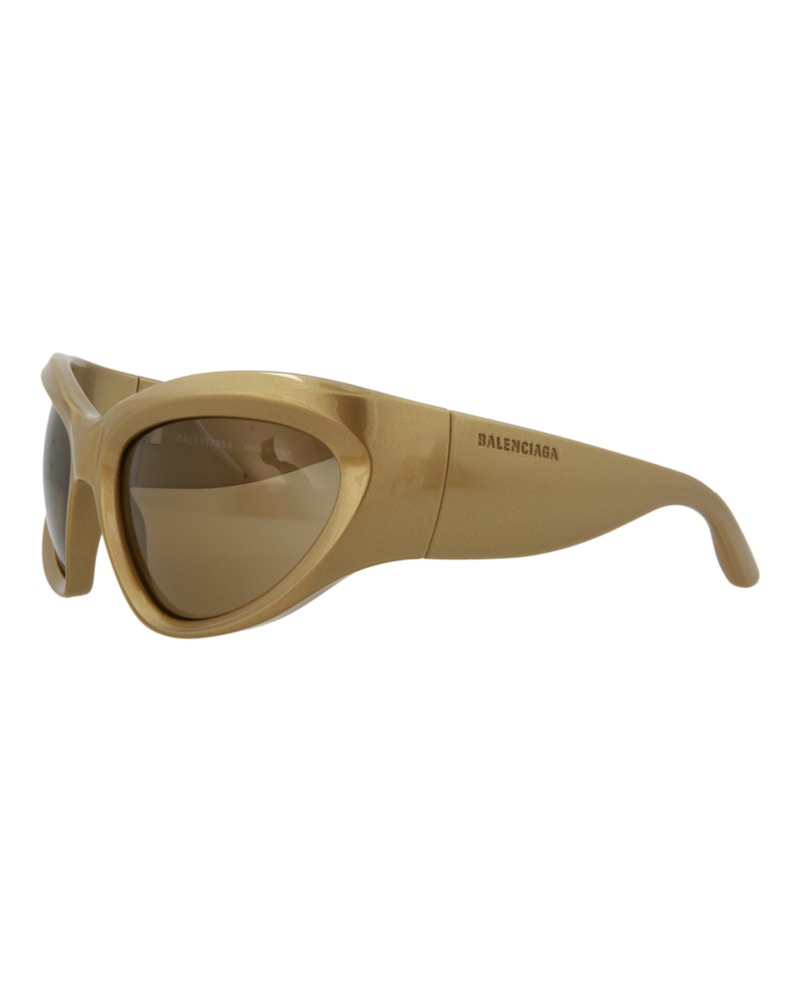 Balenciaga Shield-Frame Bio Injection Sunglasses Gold/Gold/Brown (BB0228S-30013403-004)