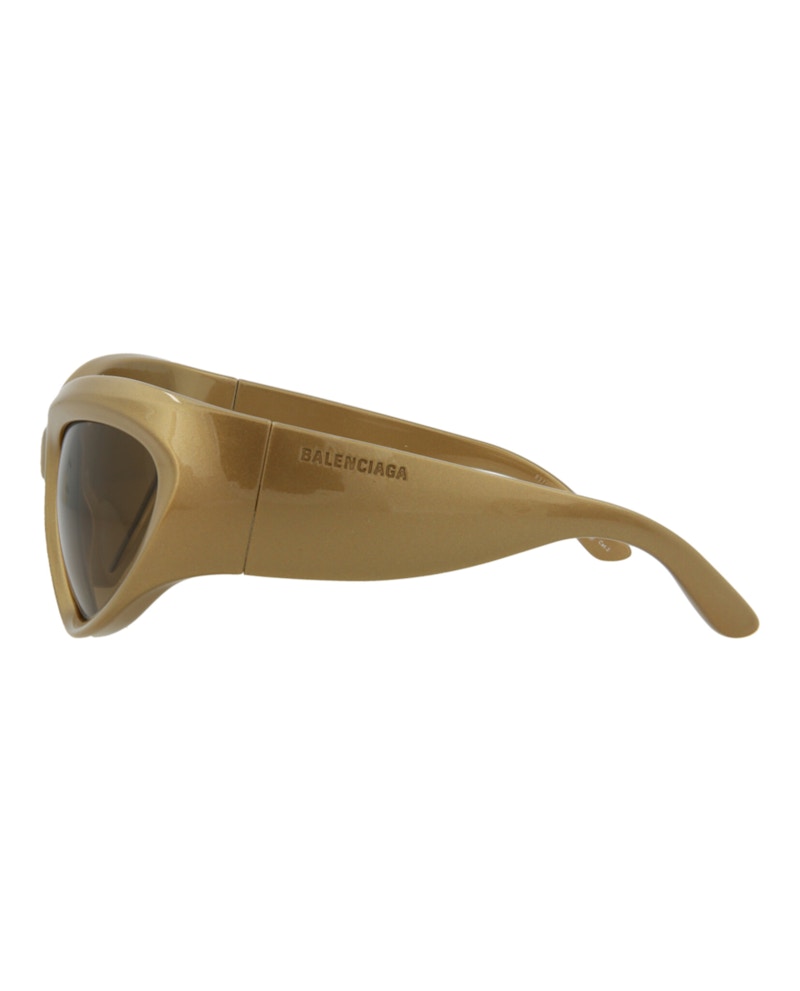 Balenciaga Shield-Frame Bio Injection Sunglasses Gold/Gold/Brown (BB0228S-30013403-004)
