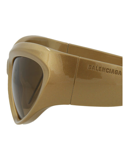 Balenciaga Shield-Frame Bio Injection Sunglasses Gold/Gold/Brown (BB0228S-30013403-004)