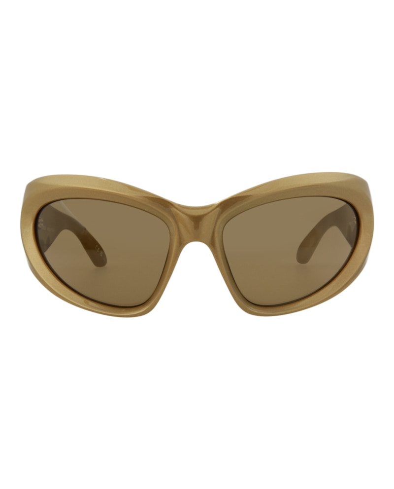 Balenciaga Shield-Frame Bio Injection Sunglasses Gold/Gold/Brown (BB0228S-30013403-004)
