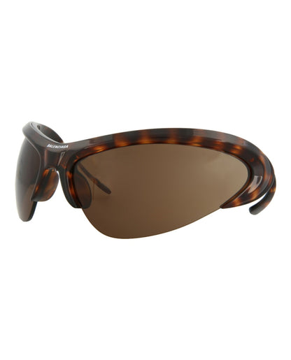Balenciaga Shield-Frame Bio Injection Sunglasses Havana/Silver/Brown (BB0232S-30013513-002)