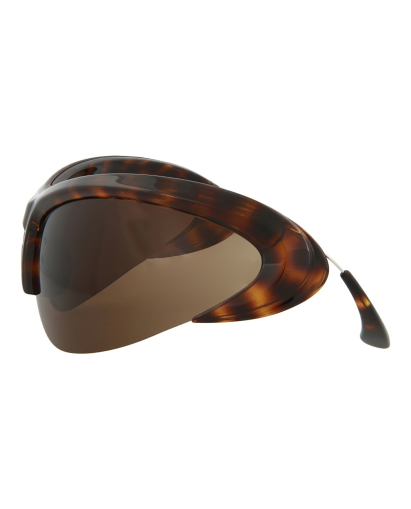 Balenciaga Shield-Frame Bio Injection Sunglasses Havana/Silver/Brown (BB0232S-30013513-002)
