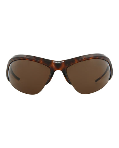 Balenciaga Shield-Frame Bio Injection Sunglasses Havana/Silver/Brown (BB0232S-30013513-002)
