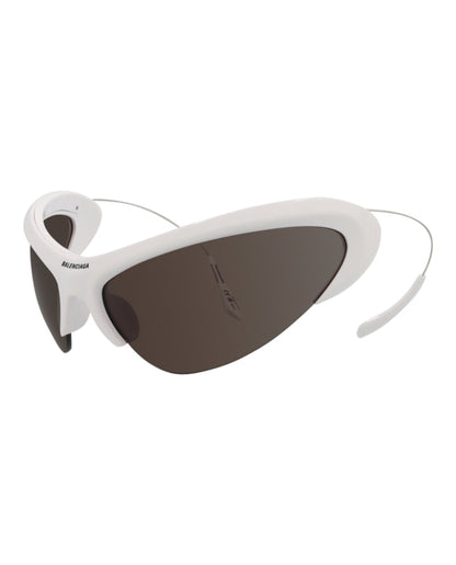 Balenciaga Shield-Frame Bio Injection Sunglasses White/Silver/Grey (BB0232S-30013513-003)