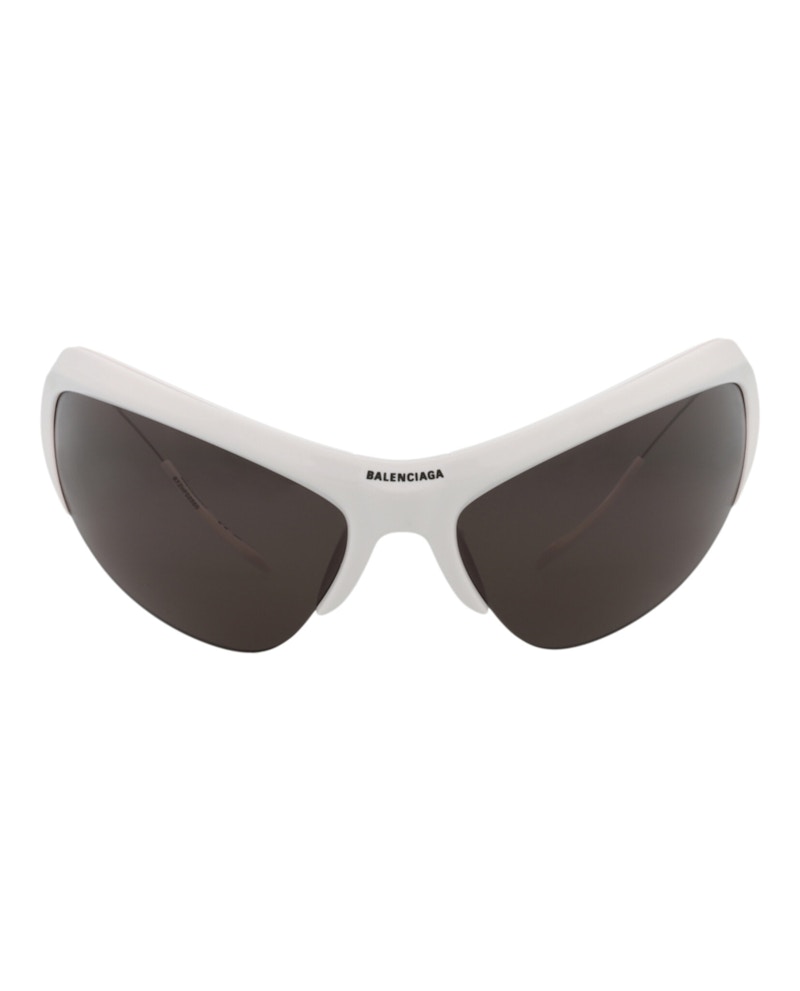 Balenciaga Shield-Frame Bio Injection Sunglasses White/Silver/Grey (BB0232S-30013513-003)
