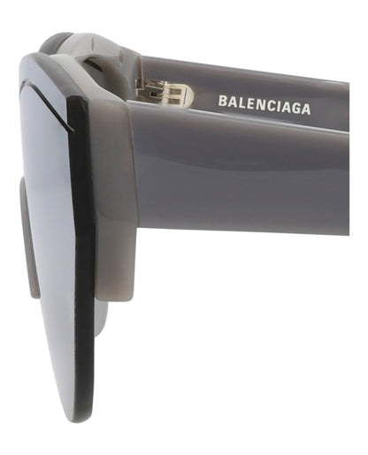 Balenciaga Shield-Frame Recycled Acetate Sunglasses Grey Grey Silver (BB0004S-30006541-012)