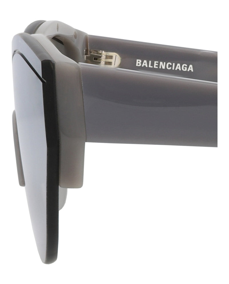 Balenciaga Shield-Frame Recycled Acetate Sunglasses Grey Grey Silver (BB0004S-30006541-012)