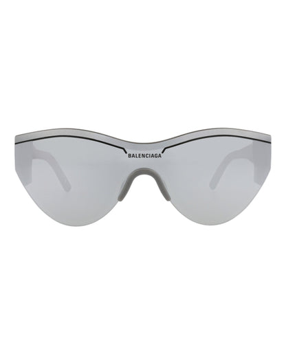 Balenciaga Shield-Frame Recycled Acetate Sunglasses Grey Grey Silver (BB0004S-30006541-012)