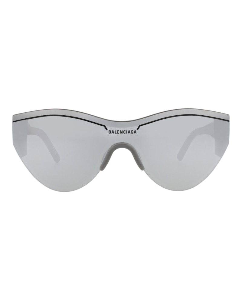 Balenciaga Shield-Frame Recycled Acetate Sunglasses Grey Grey Silver (BB0004S-30006541-012)
