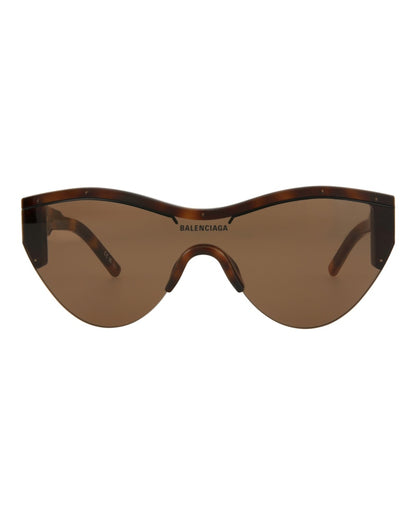 Balenciaga Shield/Wrap-Frame Acetate Sunglasses Havana/Havana/Brown (BB0004S-30006541-007)