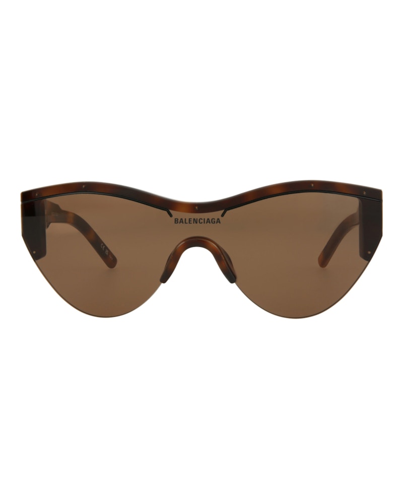 Balenciaga Shield/Wrap-Frame Acetate Sunglasses Havana/Havana/Brown (BB0004S-30006541-007)