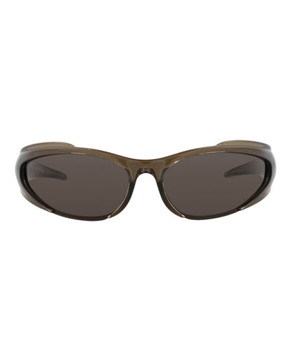Balenciaga Shield Wrap Sunglasses Brown/Brown/Grey (BB0253S-30013966-002)
