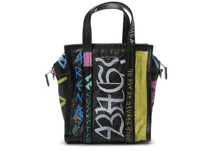 Balenciaga Shopper Bazar Graffiti XS Black Multicolor