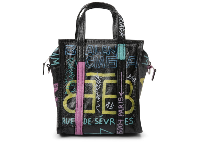 Balenciaga Shopper Bazar Graffiti XS Black Multicolor